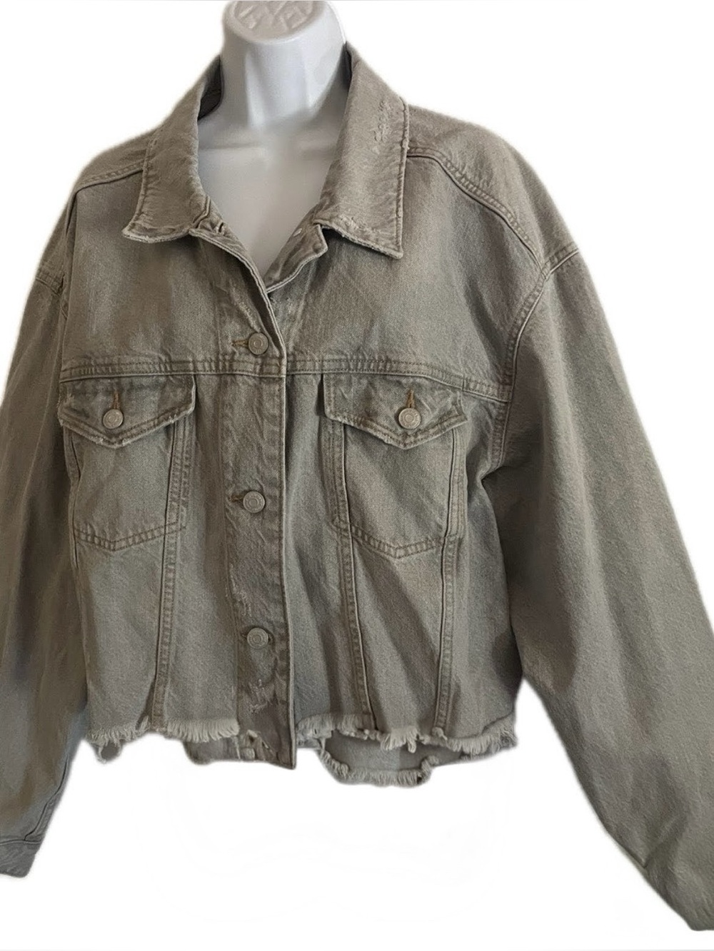 wild fable Gray Cropped Denim Jacket